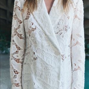 Zara White Lace Blazer, size S - new with tag.